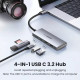 USB-хаб UGREEN CM480 USB-C to 2× USB 3.2+2×USB-C Adapter 10G (UGR-30758) (UGR-30758)