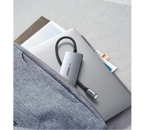USB-хаб UGREEN CM480 USB-C to 2× USB 3.2+2×USB-C Adapter 10G (UGR-30758) (UGR-30758)