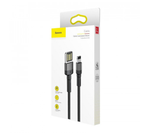 Кабель Baseus Cafule Cable（Special Edition）USB For iP 1m Grey+Black (CALKLF-GG1)