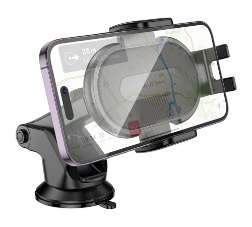 Автотримач для телефона BOROFONE BH134 Rio push-type car holder (center console) Black (6941991120671)