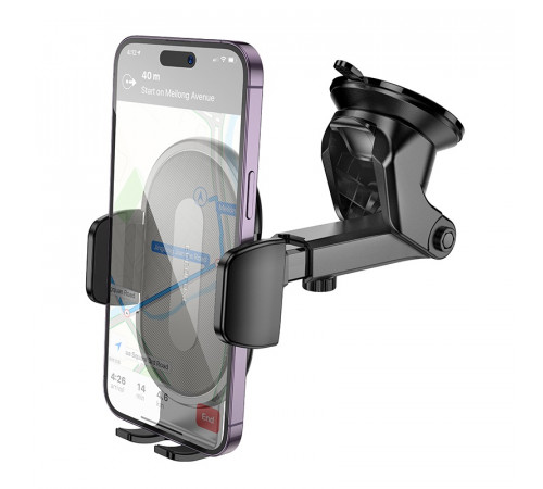 Автотримач для телефона BOROFONE BH134 Rio push-type car holder (center console) Black (6941991120671)