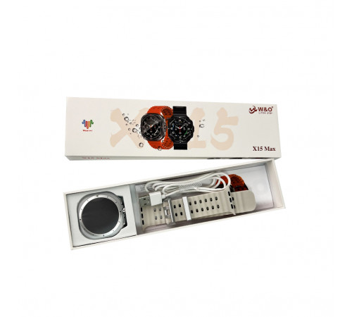 Смарт-годинник W&O X15 Max 38mm. 330 mAh. Amoled+IP67 White (WOX15MW)