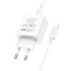 Мережевий зарядний пристрій з кабелем HOCO C76A Pro Majestic single port PD30W charger set (C to iP)(EU) White (6942007616317)