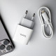 Мережевий зарядний пристрій з кабелем HOCO C76A Pro Majestic single port PD30W charger set (C to iP)(EU) White (6942007616317)