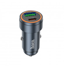 Автомобільний зарядний пристрій HOCO Z57A Glorious PD30W+QC3.0 car charger Metal Gray (6942007633109)