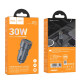 Автомобільний зарядний пристрій HOCO Z57A Glorious PD30W+QC3.0 car charger Metal Gray (6942007633109)
