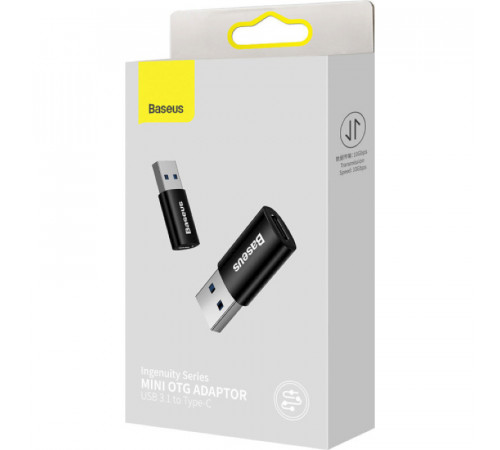 Адаптер Baseus Ingenuity Series Mini OTG Adaptor USB 3.1 to Type-CBlack (ZJJQ000101)