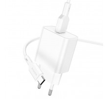 Мережевий зарядний пристрій з кабелем BOROFONE BA72A Spring single port QC3.0 charger set(Type-C) 18W White (6974443388596)