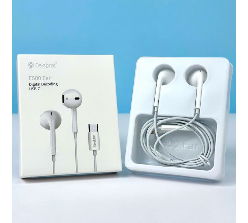 Навушники Celebrat E500 Ear Type-C 1.2m