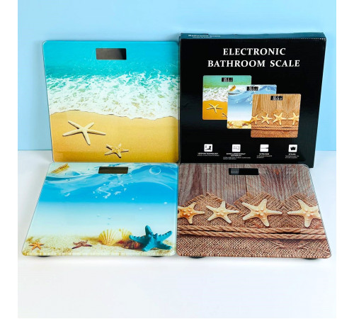 Електронні підлогові цифрові ваги (до 180кг) AT-26-3 з малюнком, датчиком температур, індикатором заряду