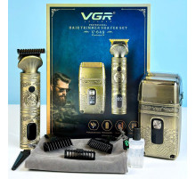 Мужской набор VGR V-649 Professional LED display с 4 насадками (машинка для стрижки, бритва, шейвер)
