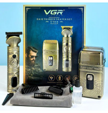 Чоловічий набір VGR V-649 Professional LED display з 4 насадками (машинка для стрижки, бритва, шейвер)
