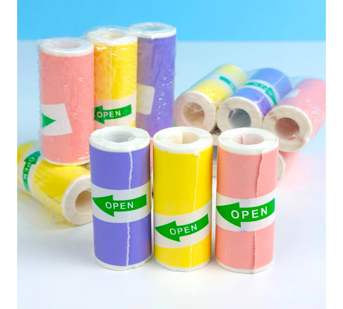 Набір кольорового самоклеючого термопаперу для дитячого фотоапарата та принтера (3шт, MixColor)