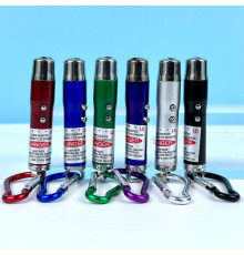 Лазерна указка 9617 (ліхтарик, LED,UV, 3 акумулятори LR44, з карабіном)