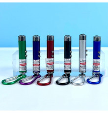 Лазерна указка 117 (ліхтарик, 2 LED, 3 акумулятори LR44, з карабіном)