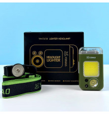 Ліхтар налобний-запальничка YM-T618 (LED, COB, Motion Sensor, Li-Ion акумулятор, Type-C)