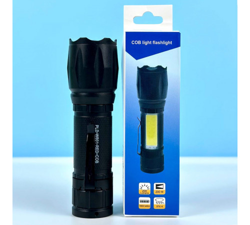 Ліхтар W601-XPE White, Red light (COB, Li-Ion акумулятор, Zoom, Micro)