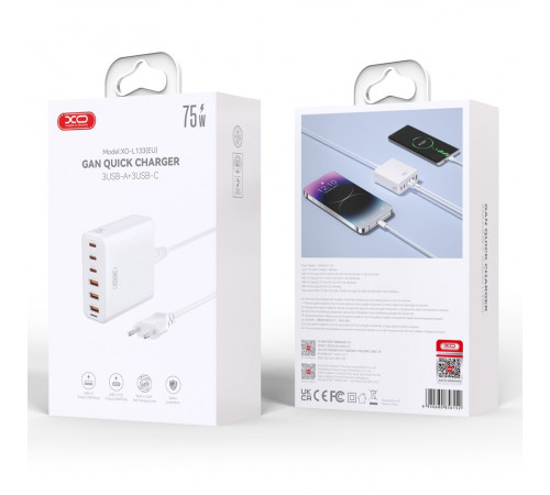 Мережевий подовжувач XO L133 GaN 75W 1.5m