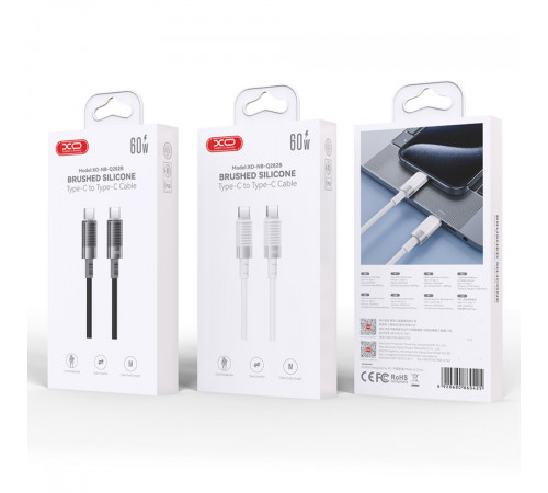 Data Cable XO NB-Q282B Brushed Silicone Type-C to Type-C 60W 1m