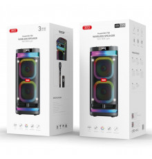 Портативна колонка XO F58 Shine Dual RGB 40W (з пультом дистанційного керування + бездротовий мікрофон) (26,3*24,8*55,8 см)