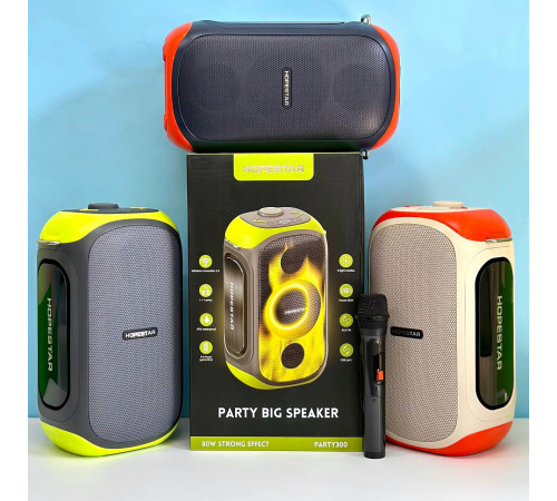 УЦІНКА Колонка HOPESTAR Party 300 з мікрофоном (37,4*17,6*26,0 см) (під ремонт)