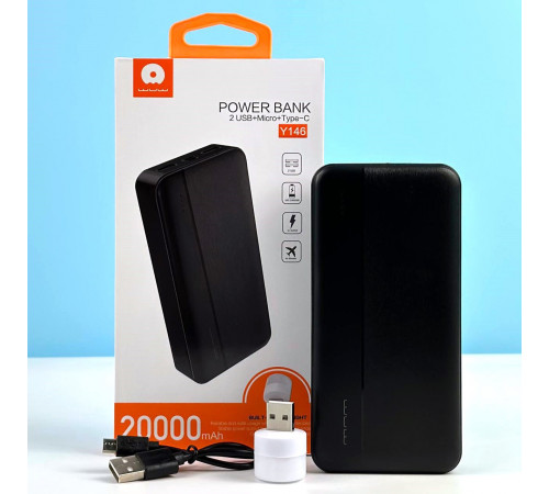 УМБ Power Bank WUW Y146 20000mAh 2.1A з ліхтарем