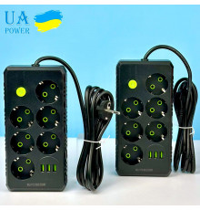 Мережевий подовжувач UA Power F17U 3USB 6 розеток 2m