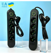 Мережевий подовжувач UA Power F04U 3USB 4 розетки 6m