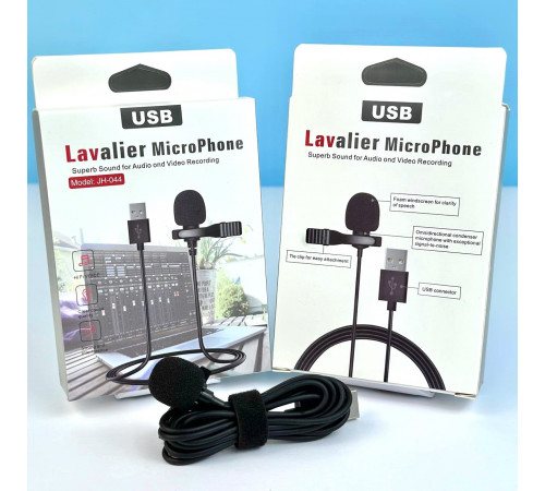 Петличний мікрофон JH-044 Lavalier MicroPhone USB із затискачем