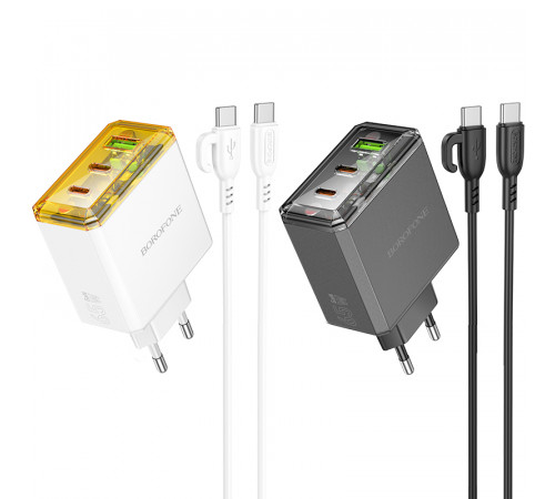 Мережевий зарядний пристрій Borofone BAS34A Treasure PD65W+QC3.0 Type-C to Type-C