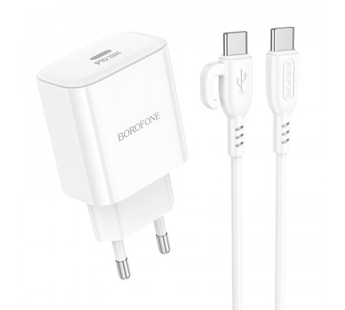 Мережевий зарядний пристрій Borofone BA81A PD20W Type-C to Type-C