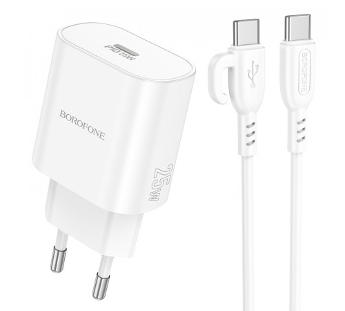 Мережевий зарядний пристрій Borofone BA82A Platinum PD25W Type-C to Type-C