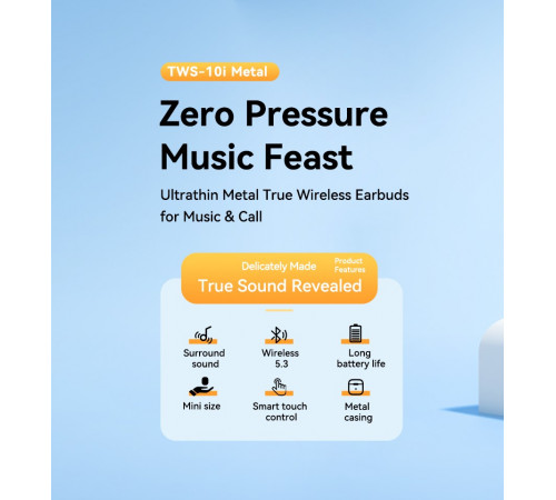 Бездротові навушники Remax TWS-10i Zest Series Alloy Metal