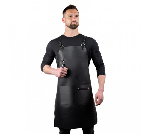 Шкіряний фартух Daddy Smoke чорний