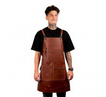 Кожаный фартук Daddy Smoke бурый