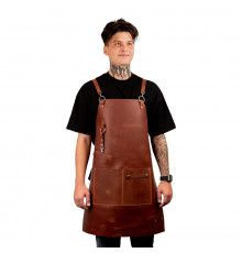 Кожаный фартук Daddy Smoke бурый