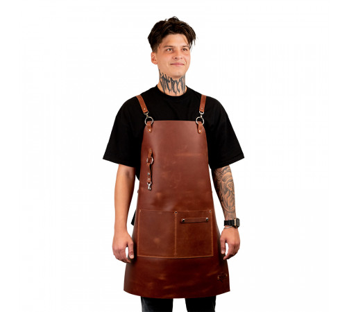 Шкіряний фартух Daddy Smoke бурий
