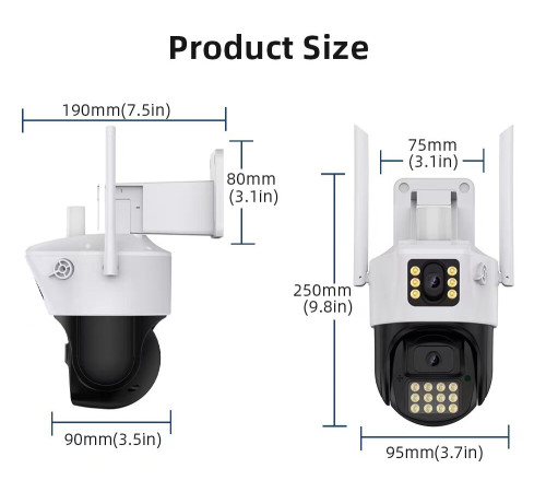 360   Камера         (P12-P6MP)        Камера  Wifi ptz Dual leans  camera +12v2a power *icsee  (24)