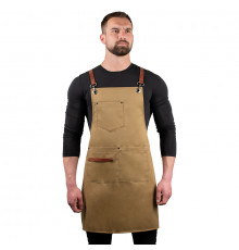 Поварский фартук Daddy Smoke из ткани бежевый