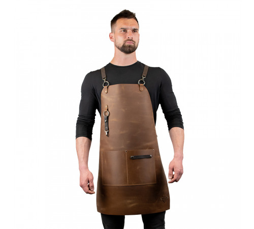 Шкіряний фартух Daddy Smoke світло-коричневий