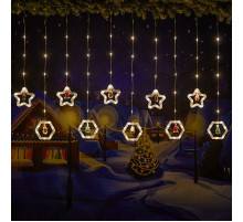 Гірлянда Штора 10 ТЕПЛИЙ КОЛІР Usb ВЕСЮЛЬКИ SF-49 код 3601 (50)