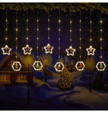 Гірлянда Штора 10 ТЕПЛИЙ КОЛІР Usb ВЕСЮЛЬКИ SF-49 код 3601 (50)