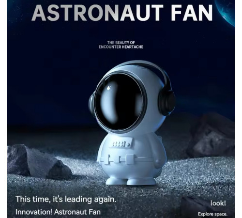 Вентилятор на шию астронавт, портативний невеликий вентилятор, зарядка через USB (100)