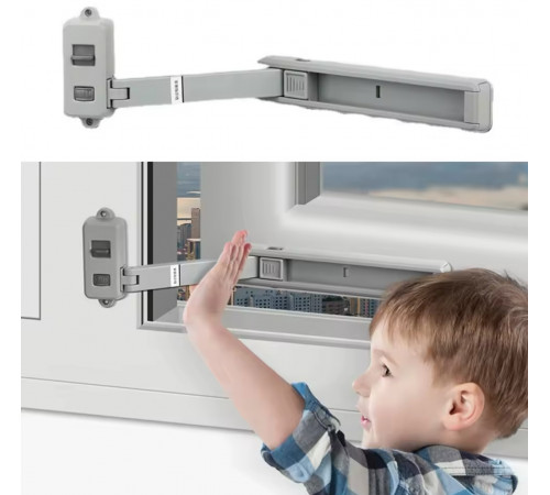 Пластиковый замок для окон, прочная фиксация, стопор безопасности детей,  1-42(200)