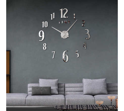 Великий настінний годинник DIY Clock NEW 55 Чорний та Срібло (172520 ) (72)