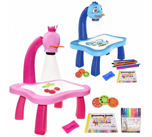 Стіл для малювання дітей Рожевий і синій зі світлодіодним підсвічуванням Rrojector Painting (48)