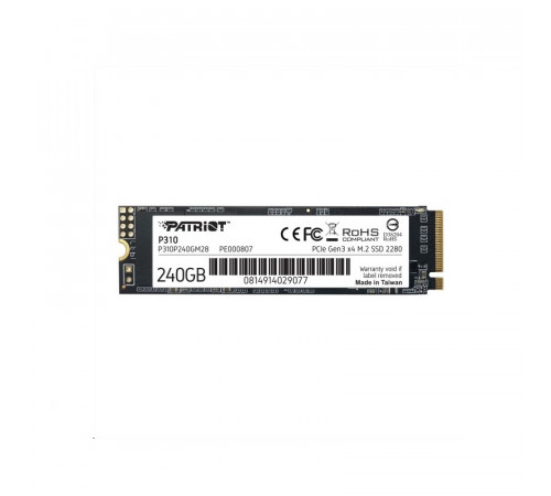 Накопичувач SSD M.2 Patriot P310 240GB NVMe 2280 PCIe 3.0 3D TLC (P310P240GM28)