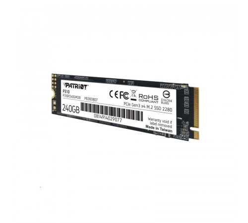 Накопичувач SSD M.2 Patriot P310 240GB NVMe 2280 PCIe 3.0 3D TLC (P310P240GM28)