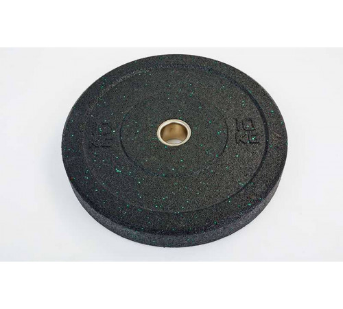 Бамперные диски для кроссфита Bumper Plates из структурной резины d-51мм Record RAGGY TA-5126-10 10кг