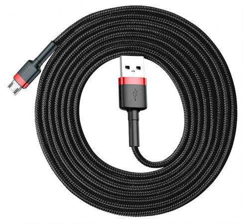 Кабель Baseus Cafule Cable USB For Micro 1.5A 2m Red+Black (CAMKLF-C91)